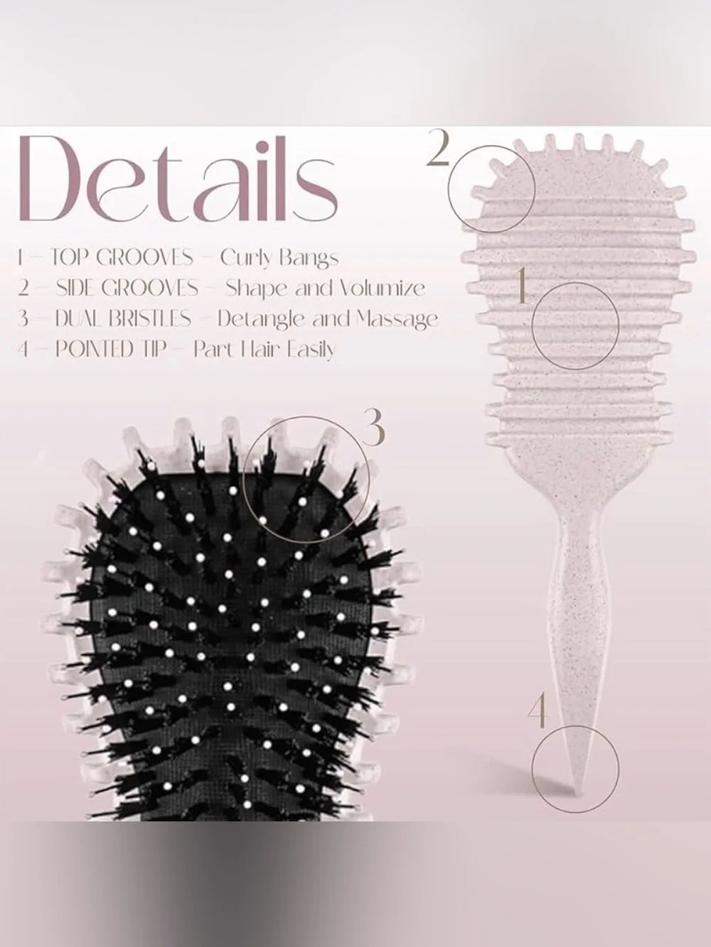 💞 New Purple Curl Defining Hair Brush for Detangling, Shaping & Definition